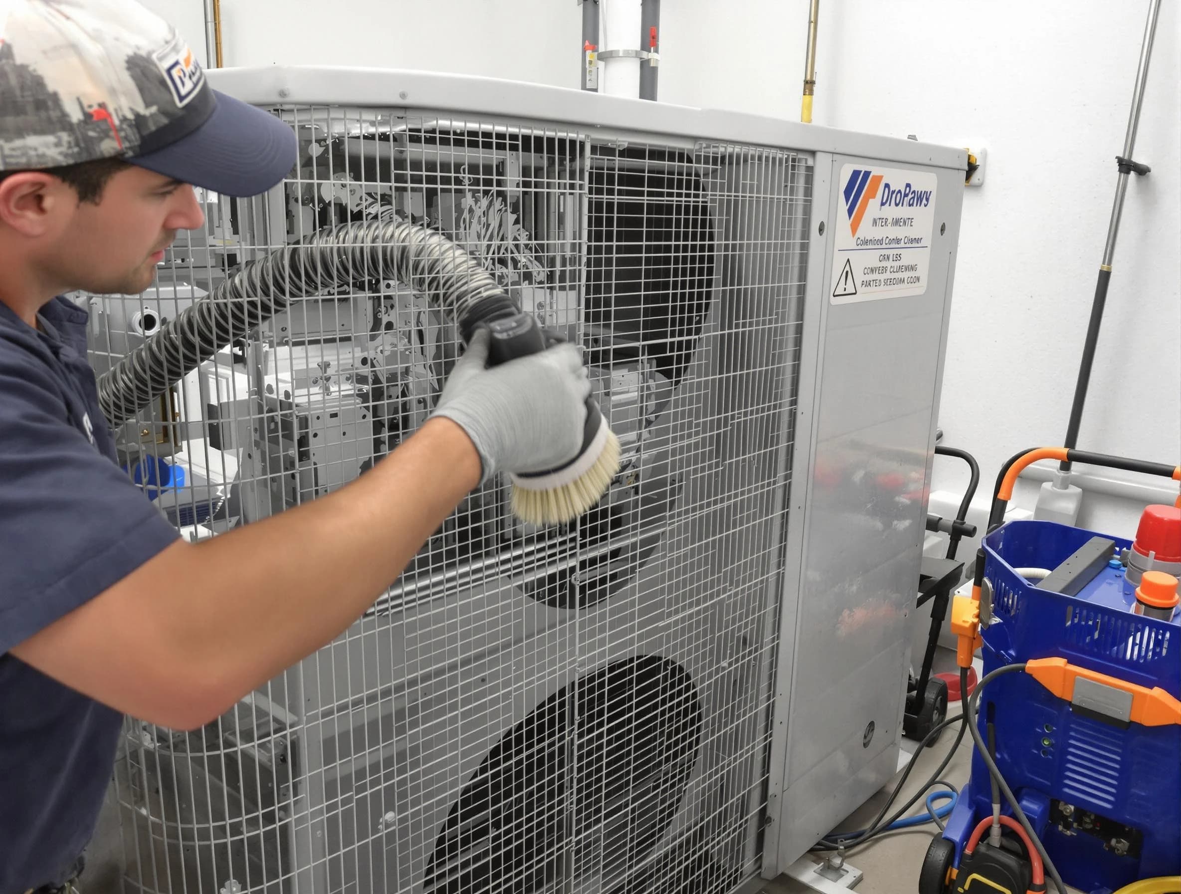 Buffalo Air Duct Cleaning specialist performing precision AC coil cleaning for improved system performance in Buffalo
