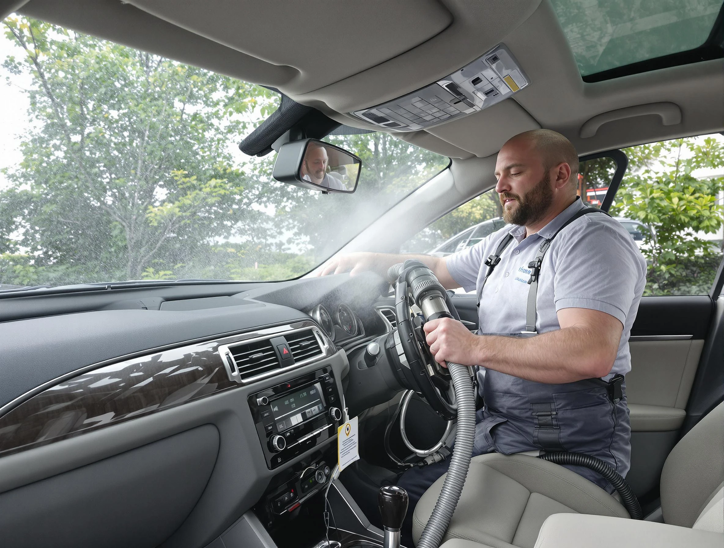 Buffalo Air Duct Cleaning specialist performing professional car duct cleaning in Buffalo